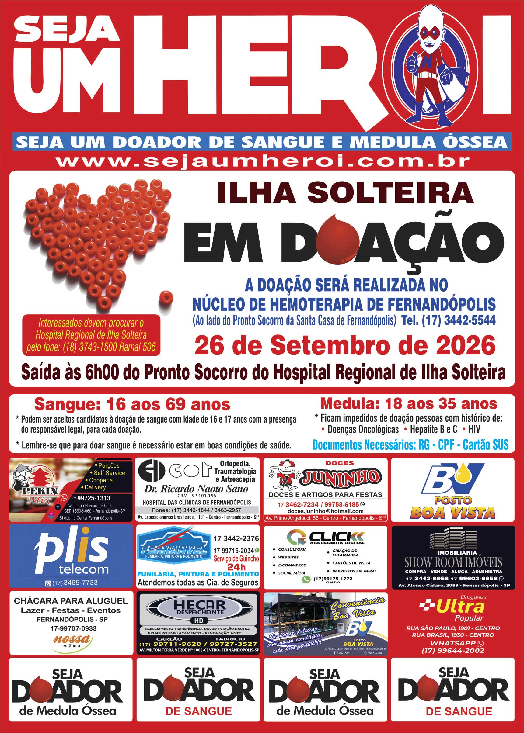 Ilha Solteira em Doação 26 de Setembro 2026