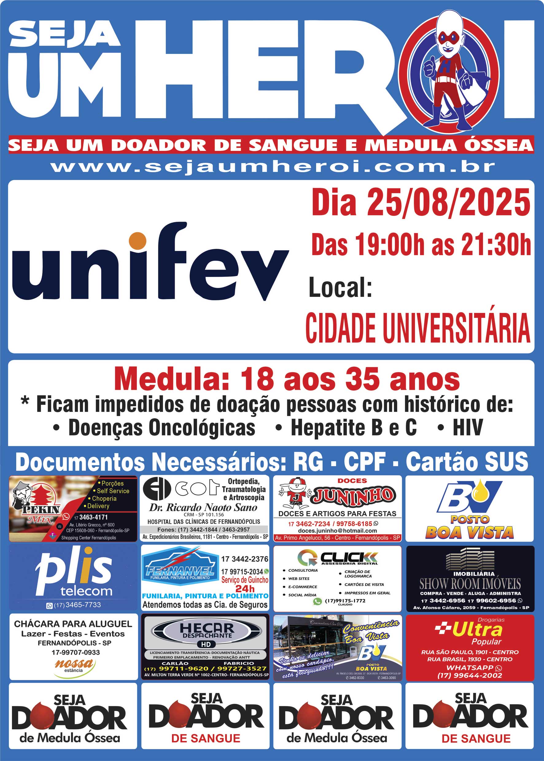 Cadastrem-se como doador de MEDULA ÓSSEA!