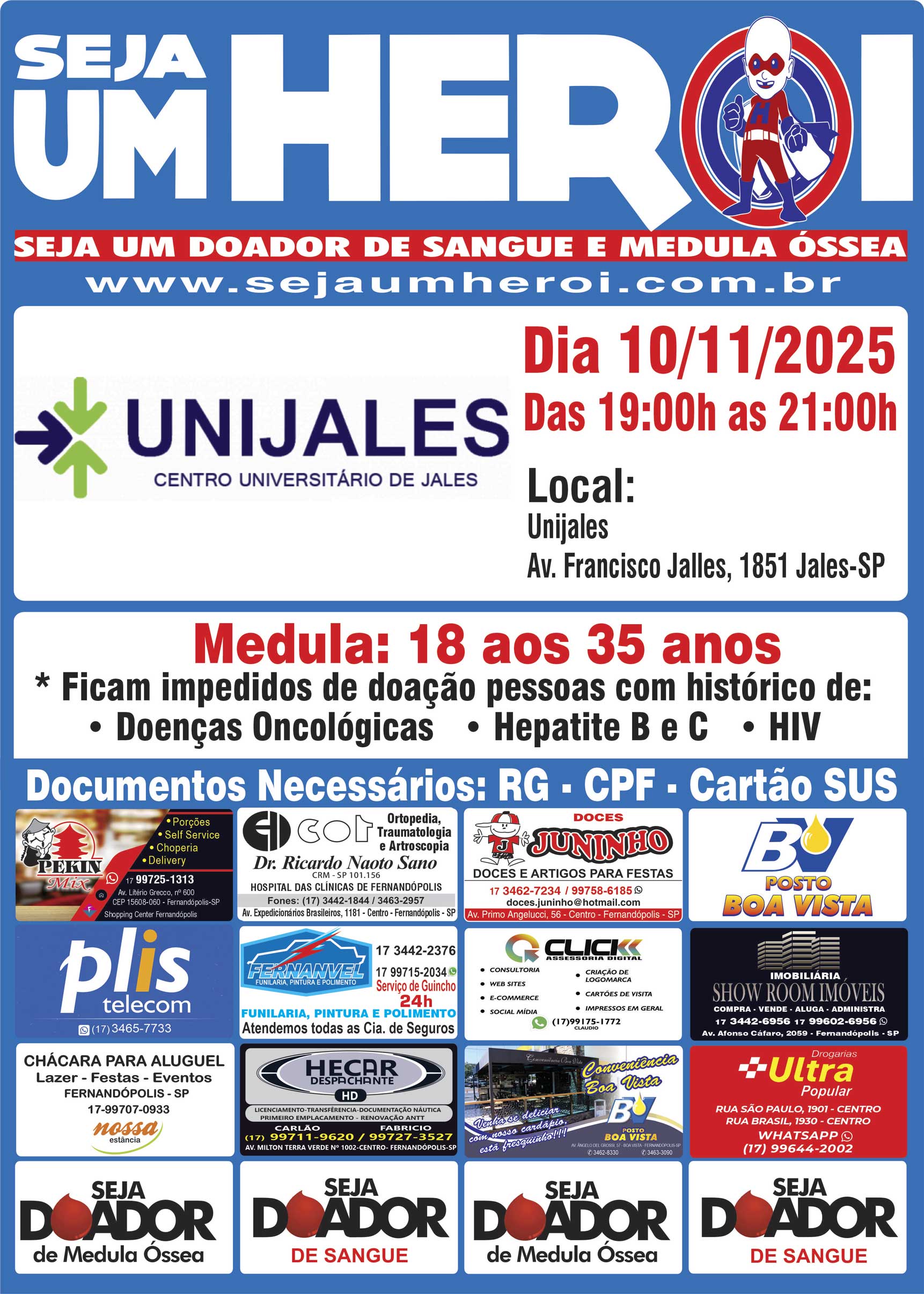 Cadastrem-se como doador de MEDULA ÓSSEA!