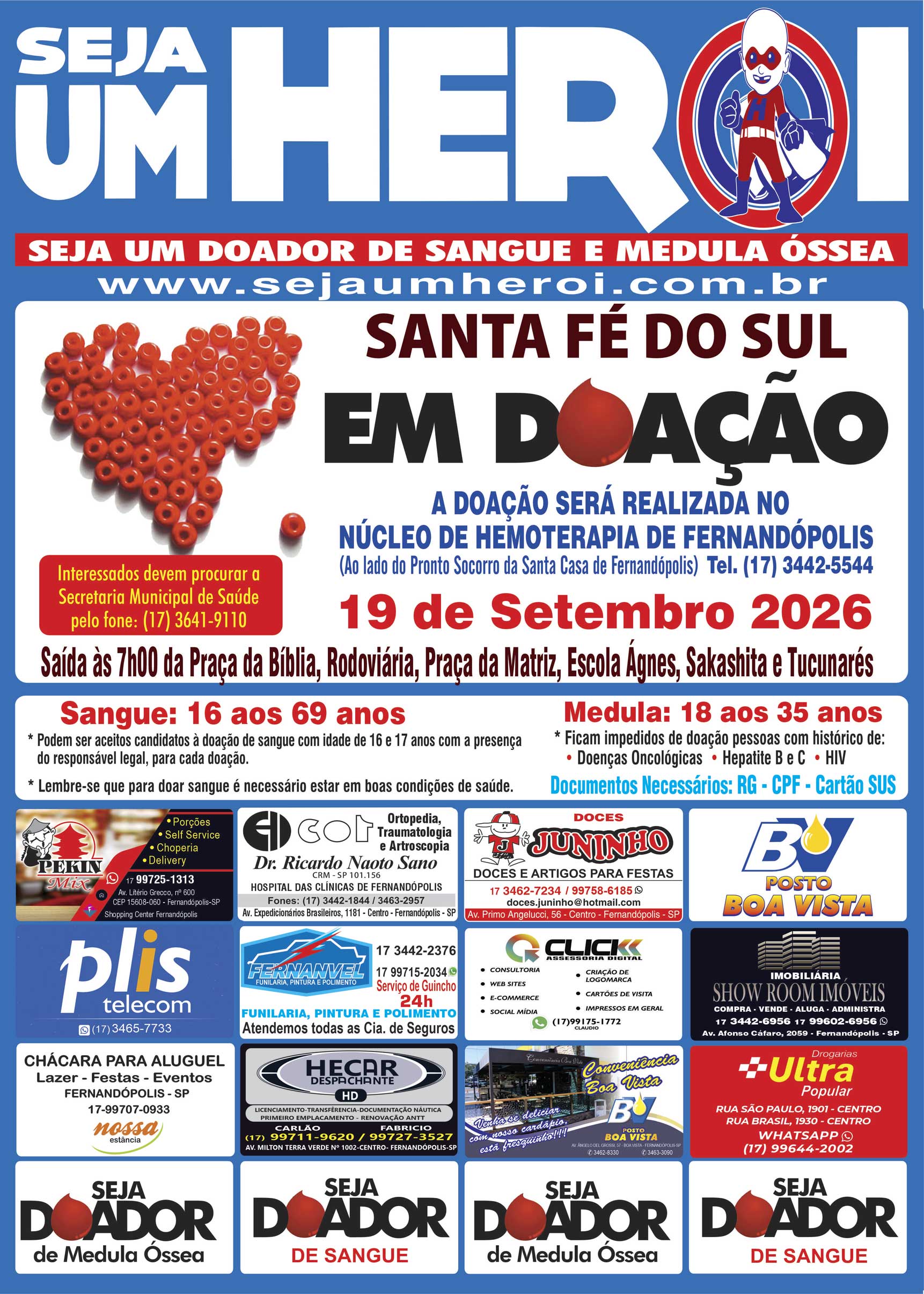 Santa Fé do Sul em Doação 19 de setembro de 2026